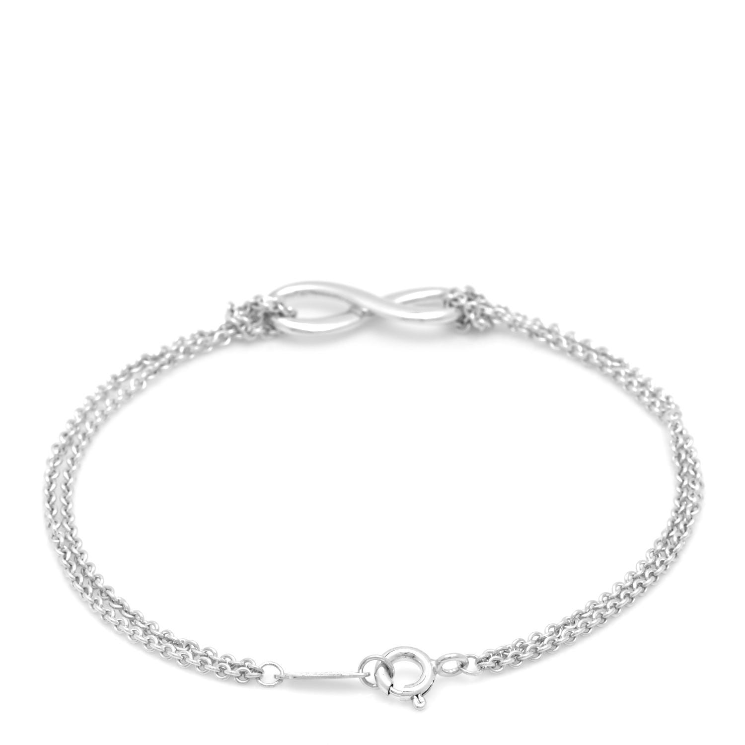 Tiffany Sterling Silver Infinity Double Chain Bracelet 3 of 5