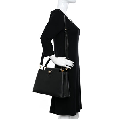 Louis Vuitton Taurillon Capucines PM Black 2 of 12