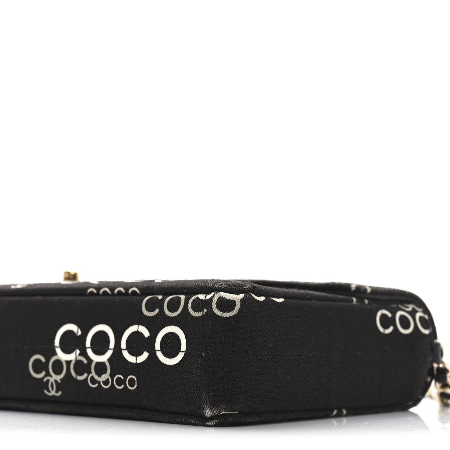 Chanel Canvas Chocolate Bar Quilted Coco East West Flap Black 10 of 10