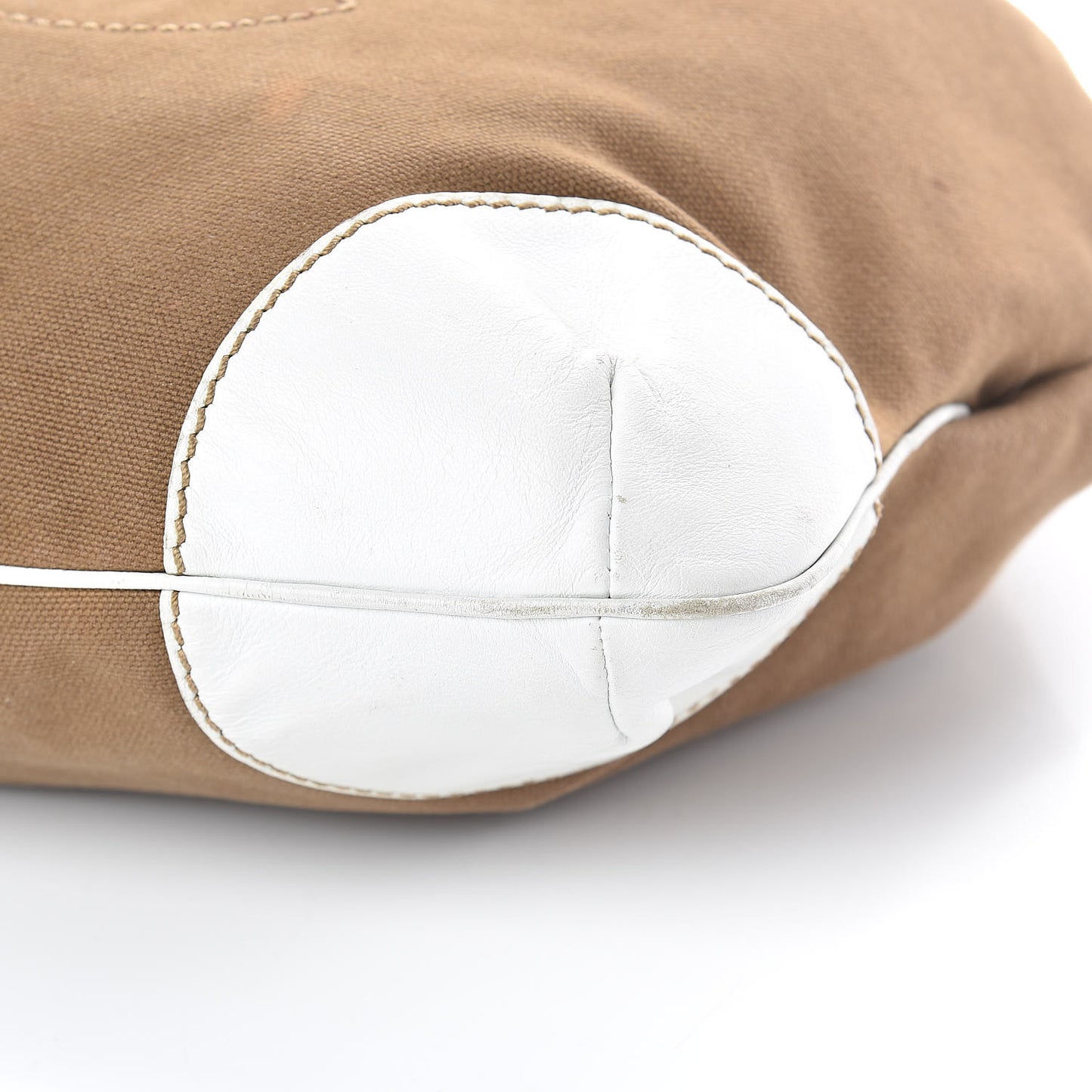 Canvas Calfskin CC Tote Brown White