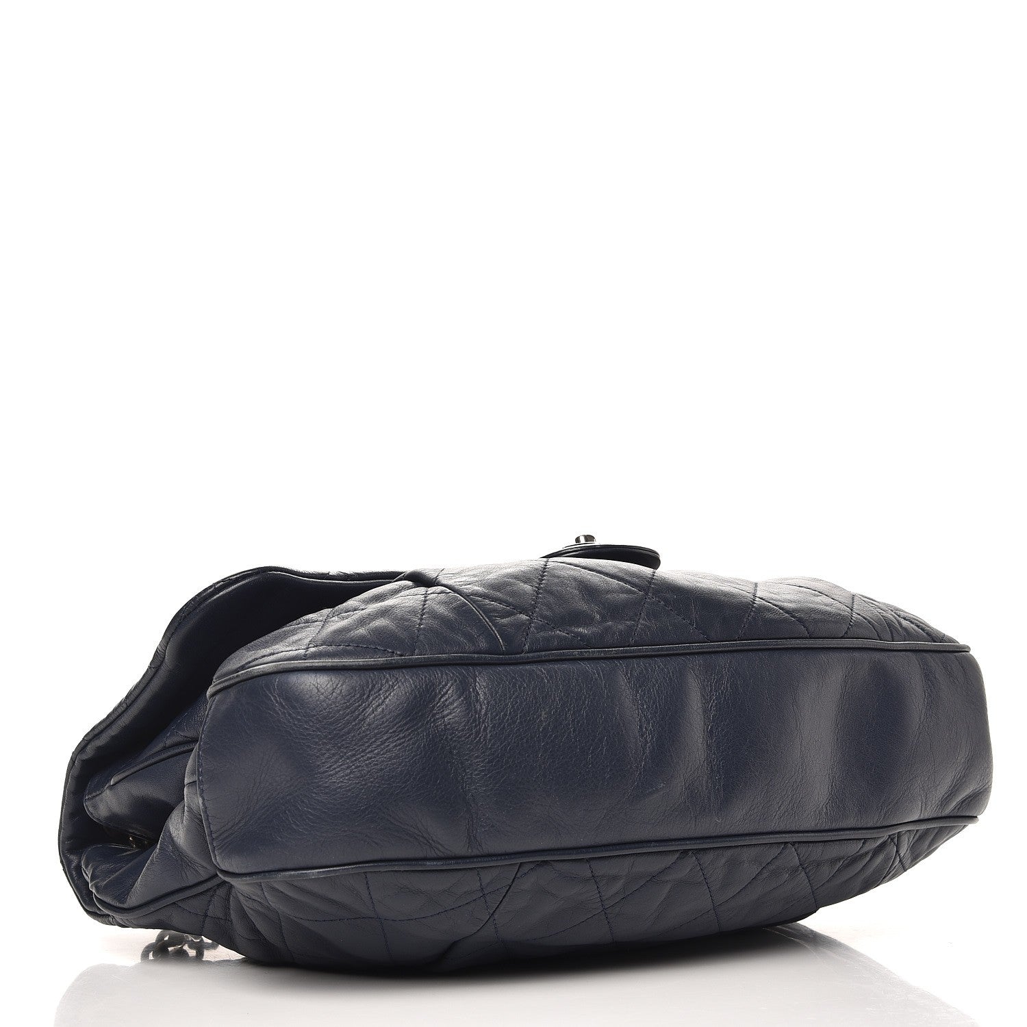 Chanel Calfskin Quilted Coco Pleats Flap Dark Navy Blue 5 of 13