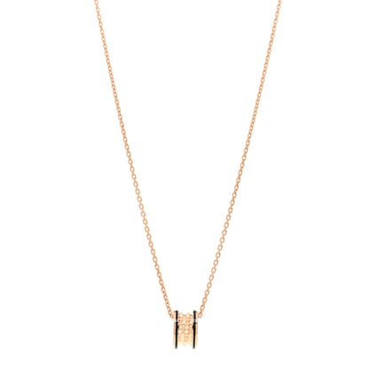 Bulgari 18K Rose Gold Black Ceramic B.Zero1 Rock Pendant Necklace 1 of 5