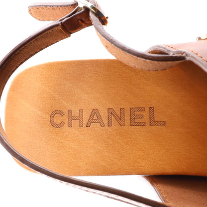 Chanel Calfskin Studded Slingback Clog Sandals 38 Dark Brown 10 of 10