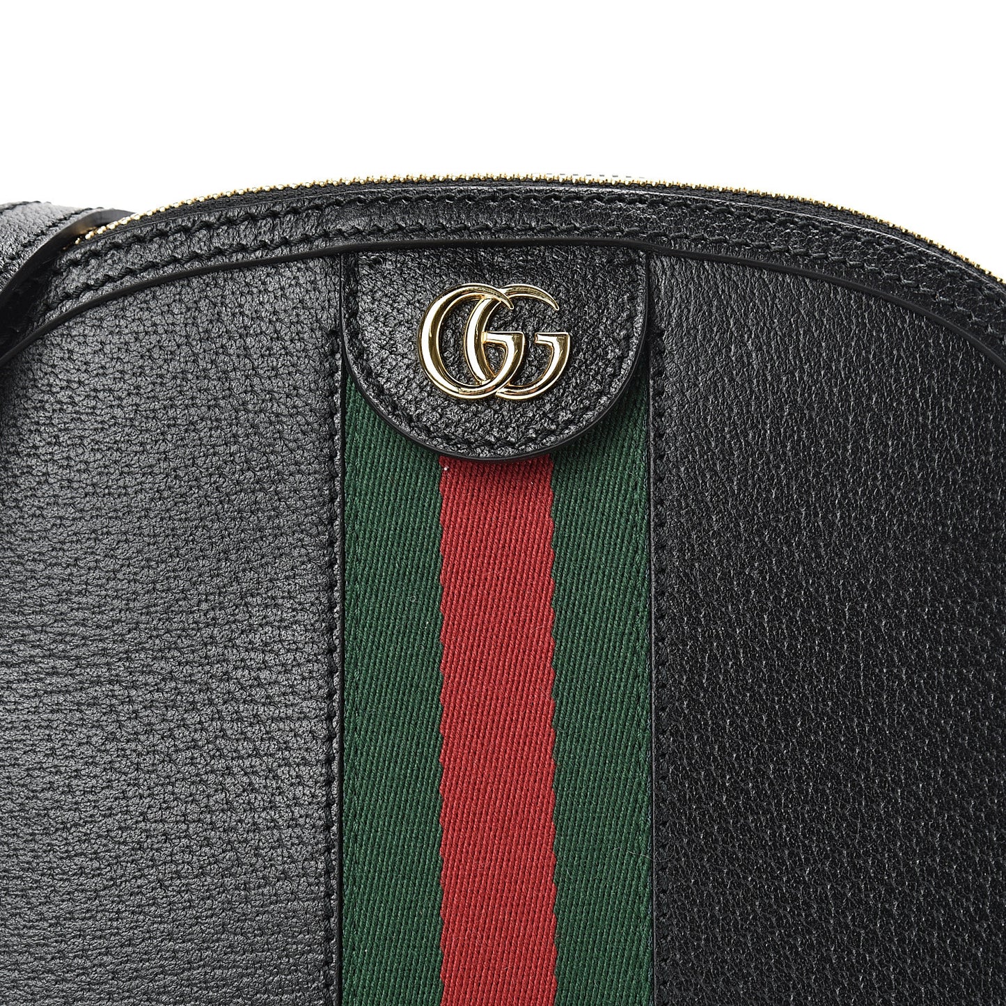 Calfskin GG Web Small Ophidia Dome Shoulder Bag Black