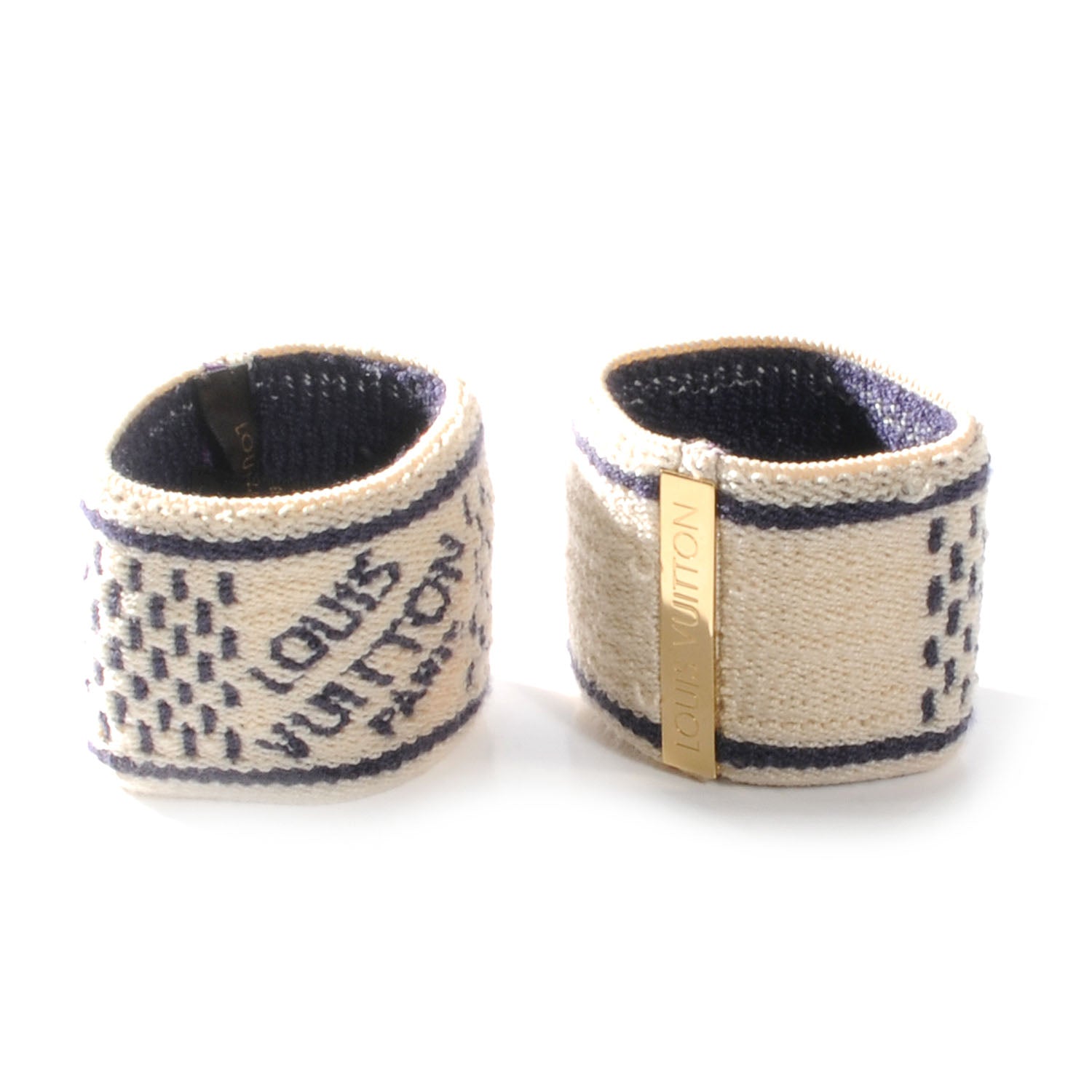 Louis Vuitton Cotton Damier Azur Gym Wrist Bands 1 of 6