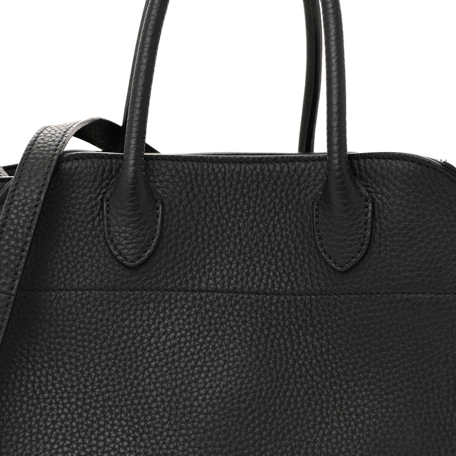 The Row Grained Calfskin Soft Margaux 10 Bag Black 7 of 12