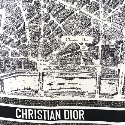 Christian Dior Silk Toile De Jouy Scarf Blue Marine 2 of 3