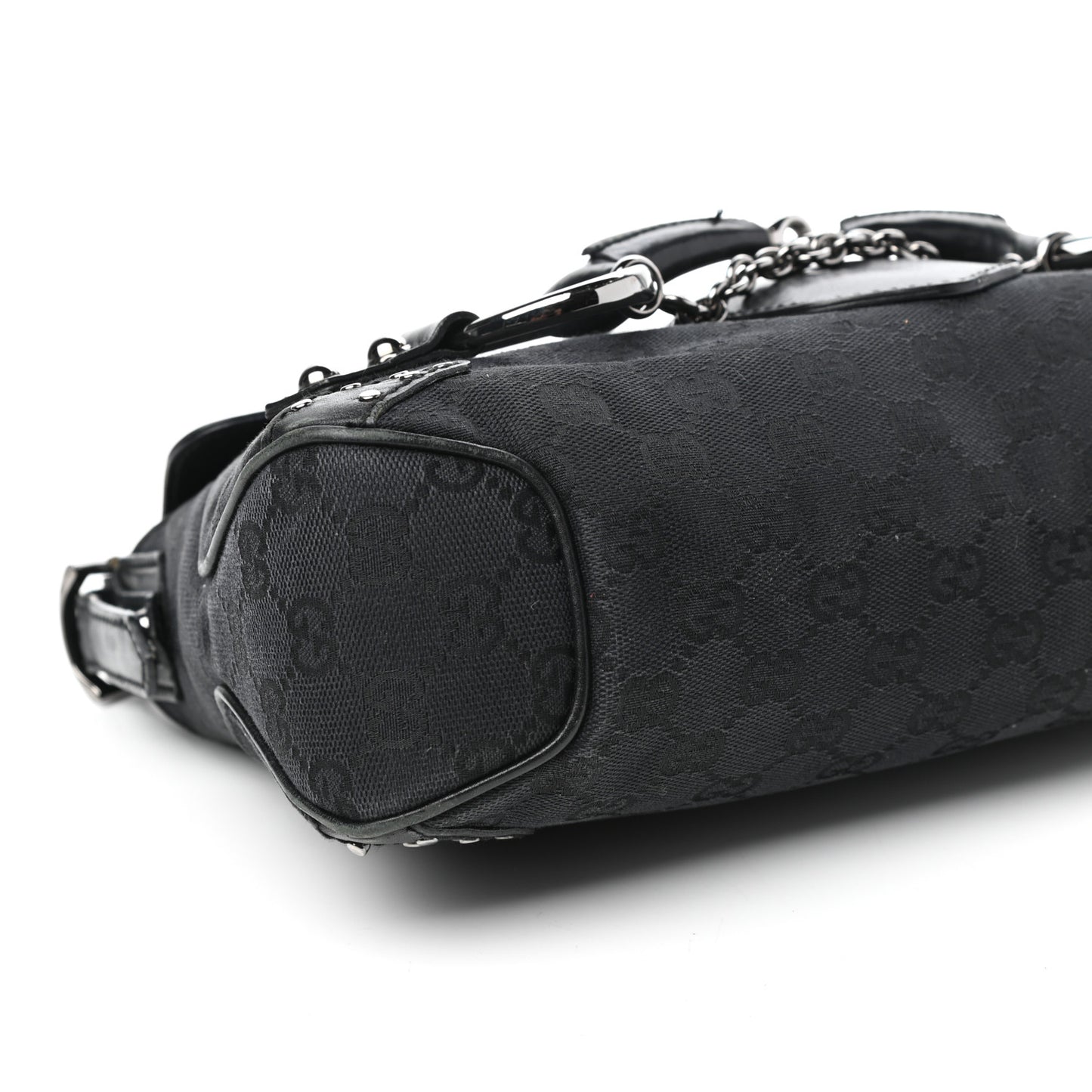 Monogram Horsebit Chain Flap Shoulder Bag Black
