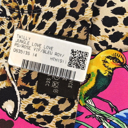 Hermes Silk Jungle Love Love Twilly Rose Vif Bleu Roy 3 of 3
