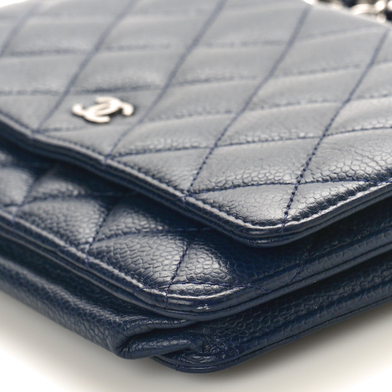 Chanel Caviar Quilted Wallet on Chain WOC Navy 10 of 11