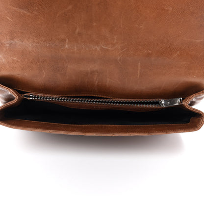 Saint Laurent Calfskin Matelasse Chevron Monogram Large College Bag Cognac 5 of 15