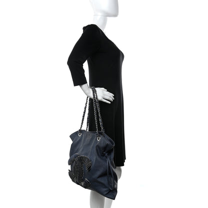 Chanel Denim Large CC Discus Tote Blue 2 of 12