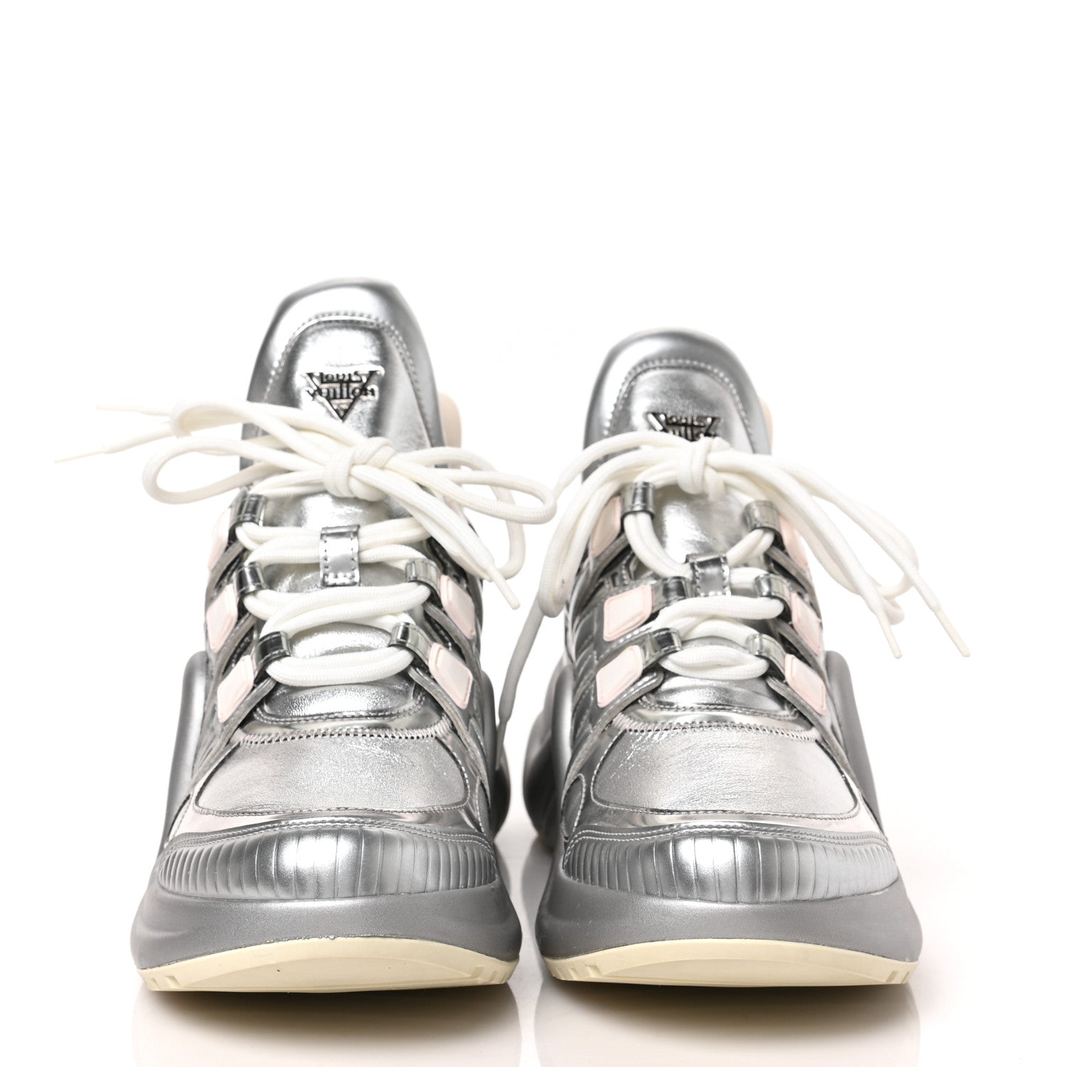 Louis Vuitton Metallic Calfskin Technical Nylon LV Archlight Sneakers 39 Silver 4 of 12
