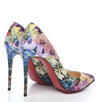 Christian Louboutin Satin Crepe Floral Pigalle Follies 100 Pumps 38 Multicolor 4 of 8