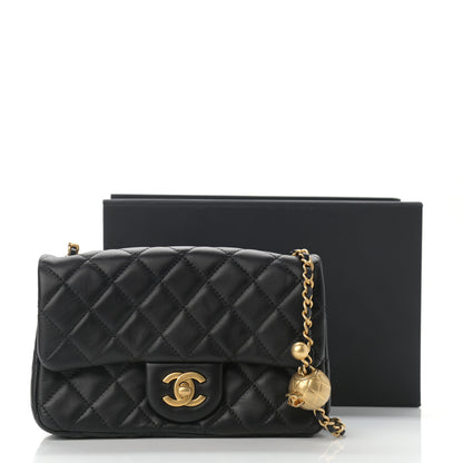 Chanel Lambskin Quilted Mini Rectangular Pearl Crush Flap Black 11 of 11