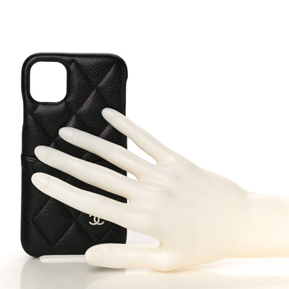 Chanel Caviar Quilted iPhone 11 Tech Case Black Burgundy 2 of 15