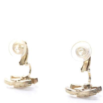 Chanel Crystal CC Clip On Earrings Gold 3 of 5