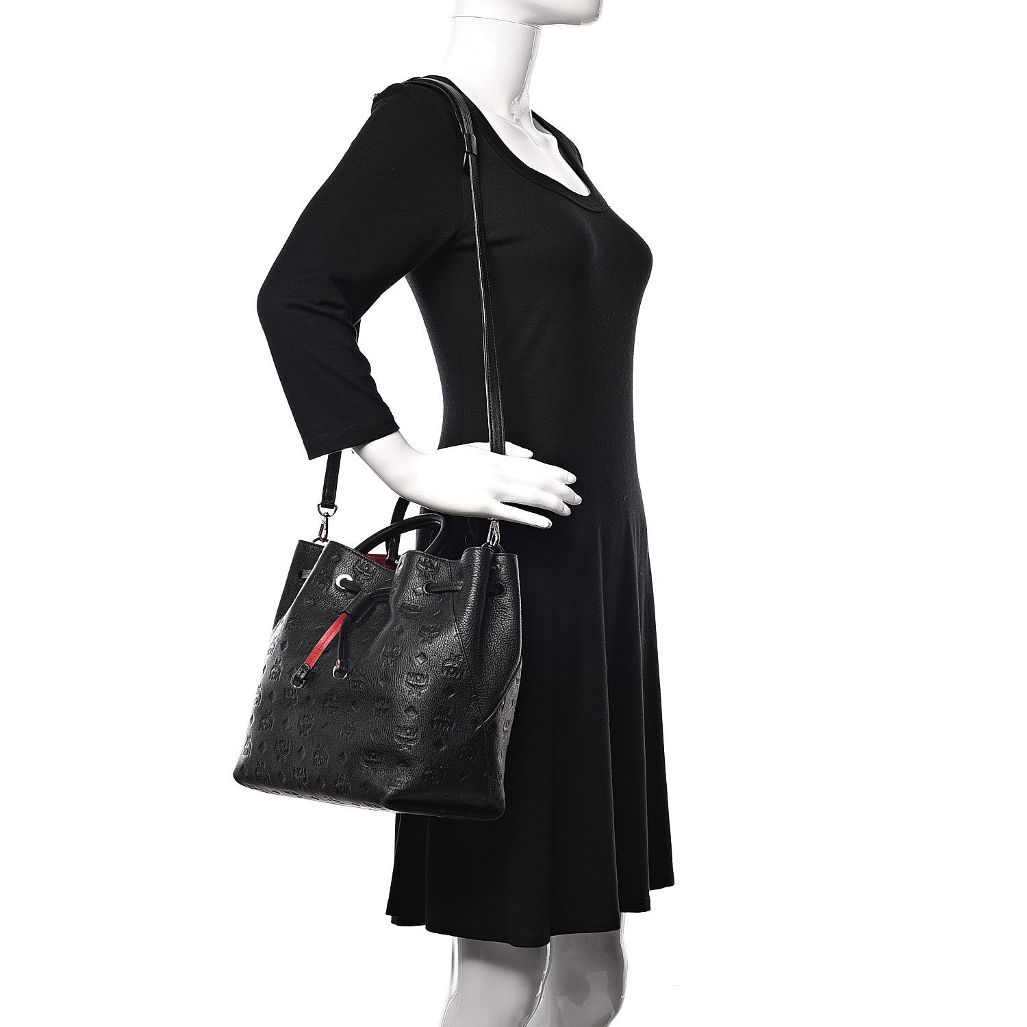 MCM Calfskin Ottomar Klara Bucket Black 2 of 14