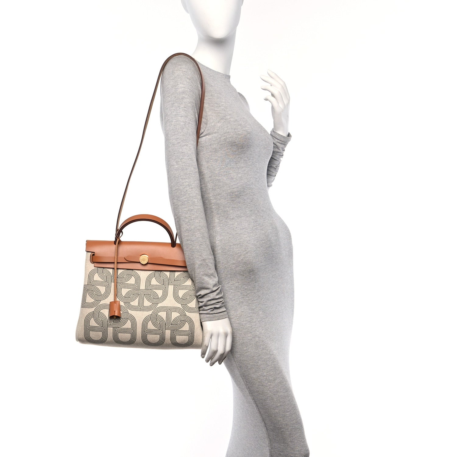 Hermes H Plume Canvas Vache Hunter Circuit 24 Herbag Zip Retourne 31 Gris Meyer Ecru Beige Naturel 2 of 15