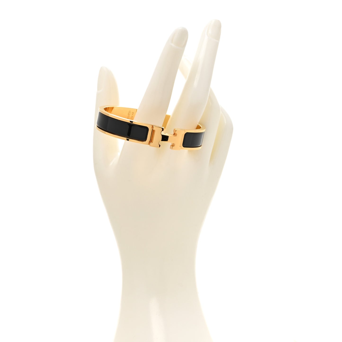 Enamel Narrow Clic Clac H Bracelet GM Black