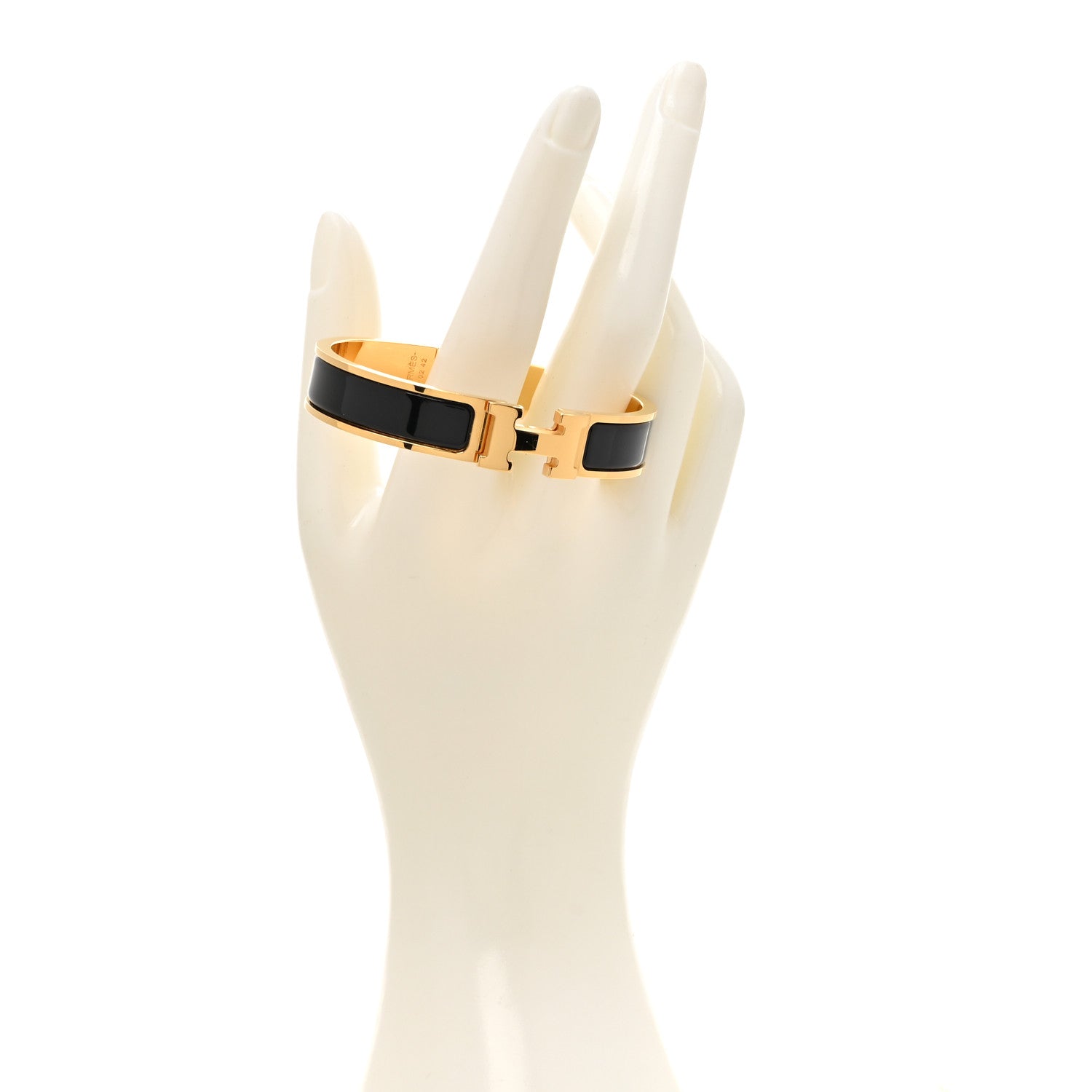 Hermes Enamel Narrow Clic Clac H Bracelet GM Black 2 of 5