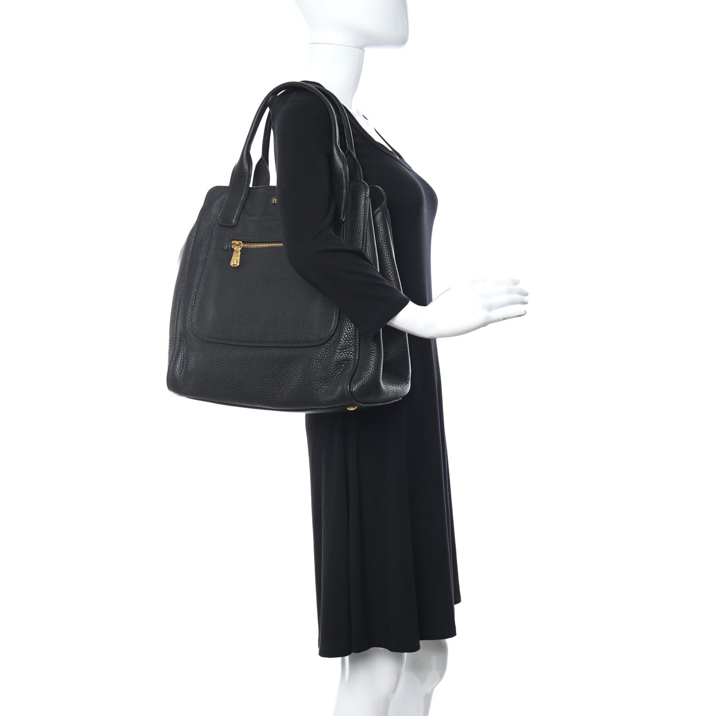 Goatskin Madras Tote Black