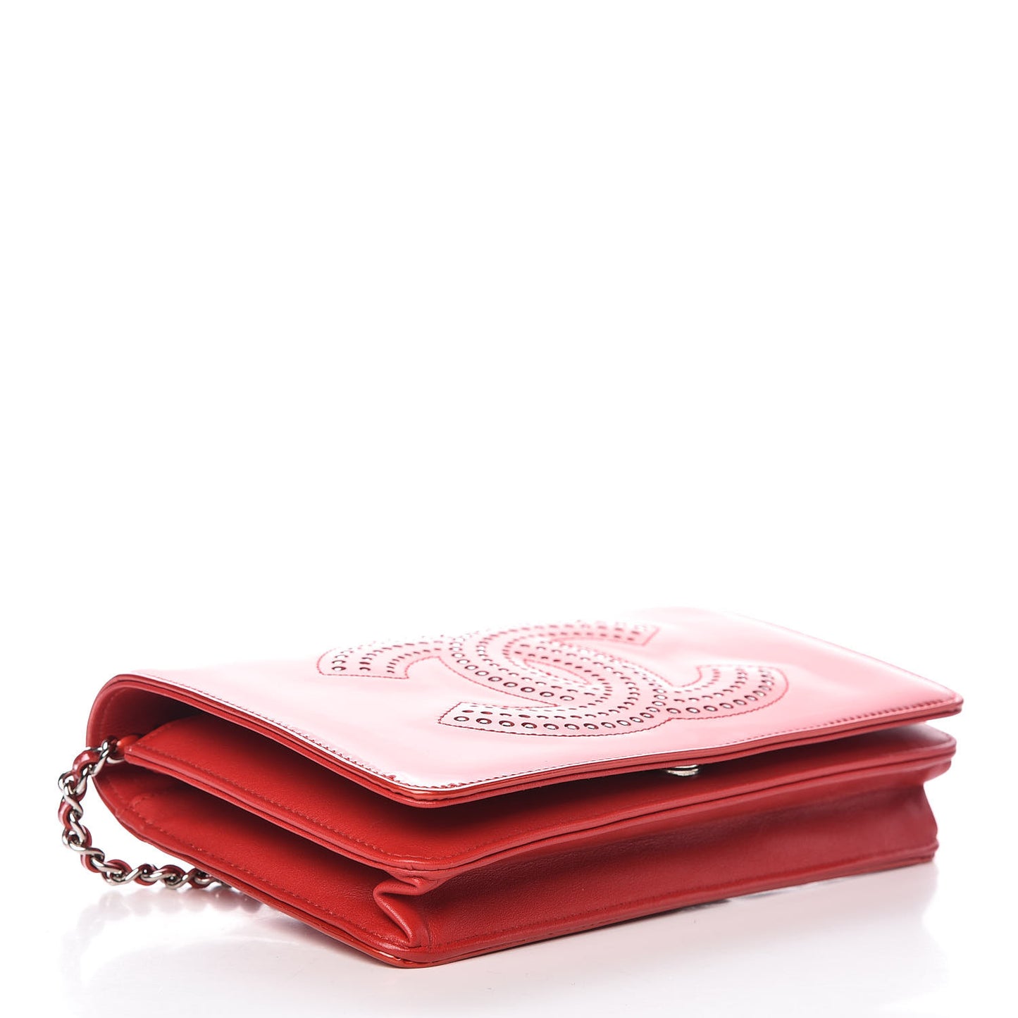 Patent Strass Wallet On Chain WOC Red