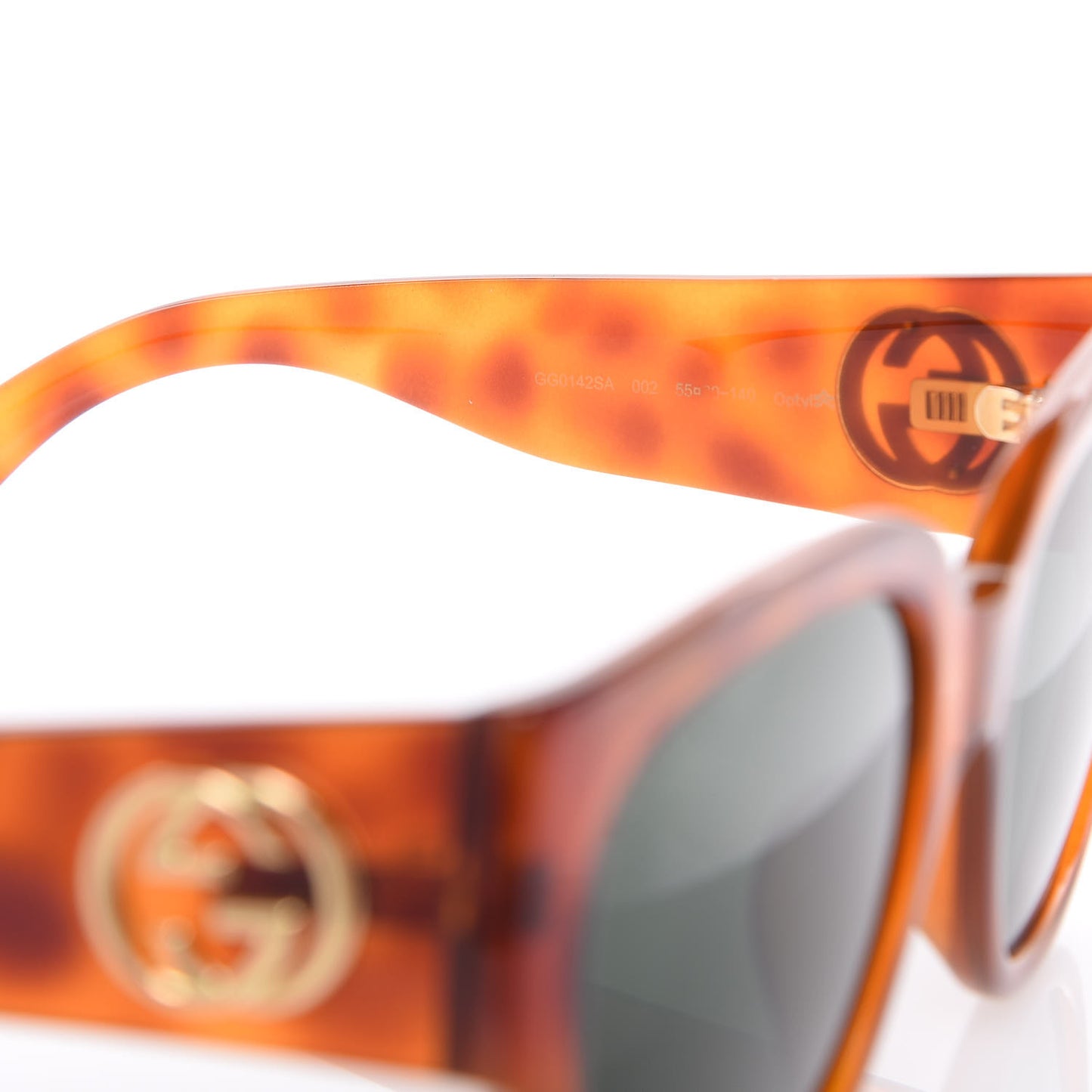 Acetate Square Frame Sunglasses GG0142SA Tortoise