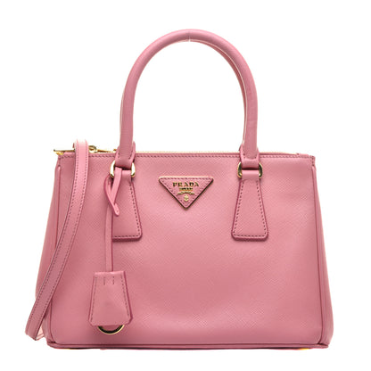 Prada Saffiano Mini Galleria Double Zip Tote Petalo 1 of 9