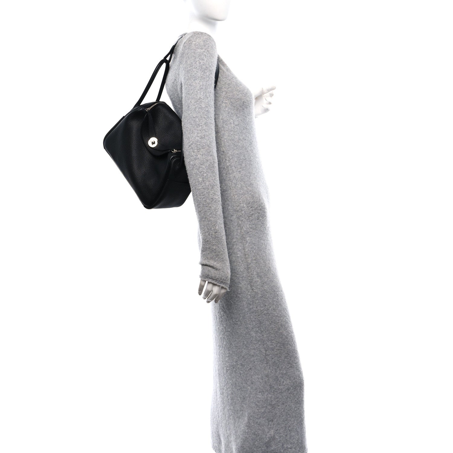 Hermes Taurillon Clemence Lindy 26 Black 3 of 11