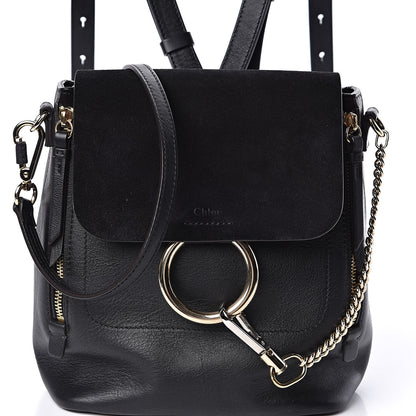 Chloe Suede Calfskin Small Faye Backpack Black 12 of 12