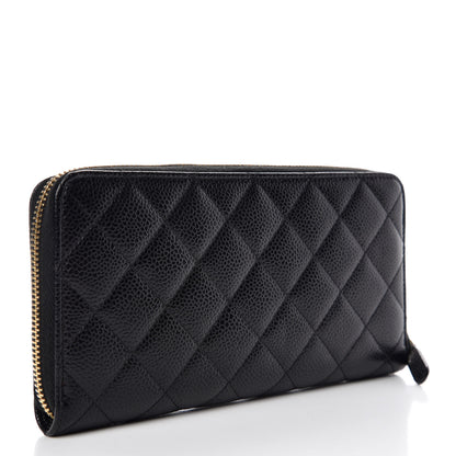 Chanel Caviar Quilted Large Gusset Zip Around Wallet Black 3 of 10