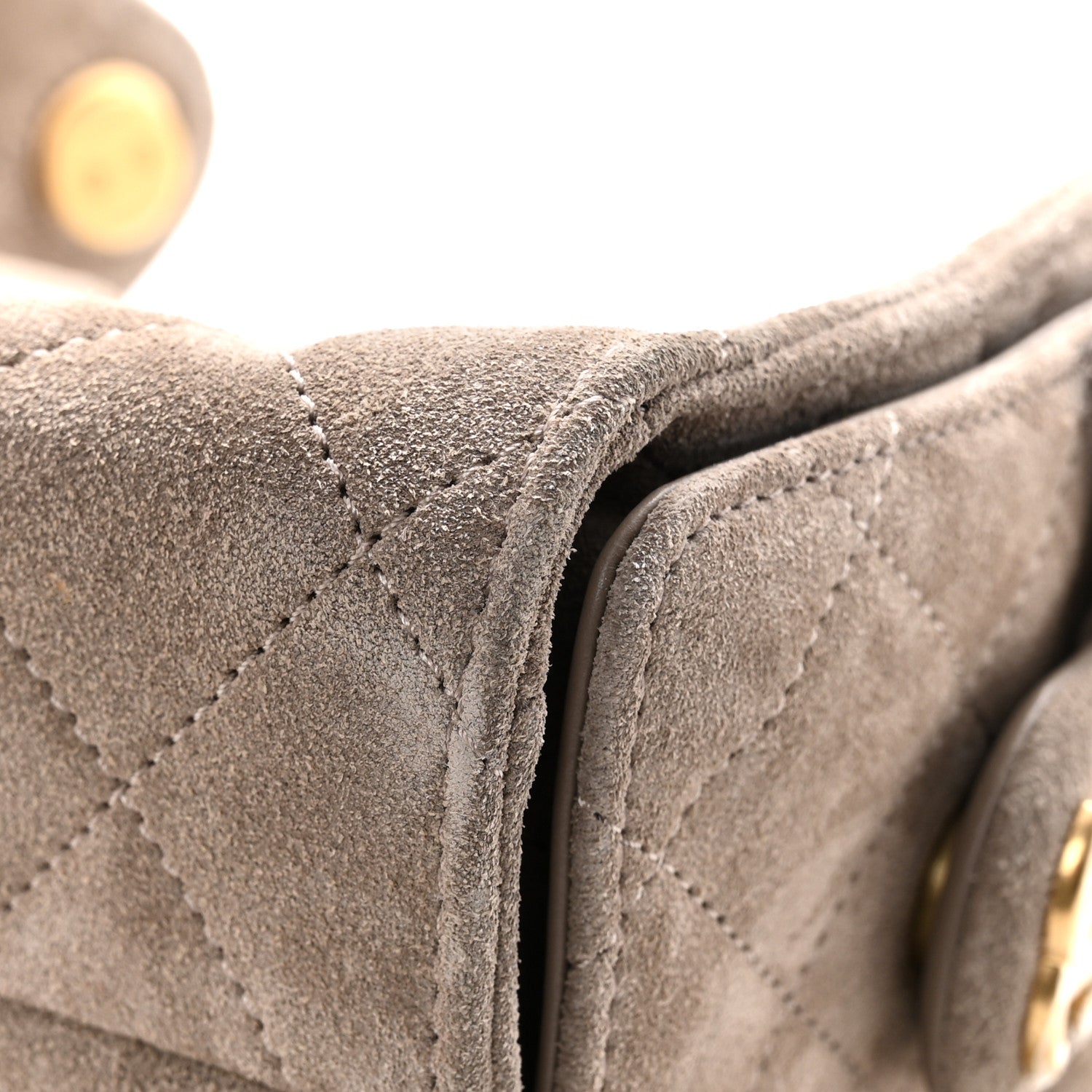 Chanel Suede Quilted Mini Chanel 25 Handbag Dark Grey 12 of 14