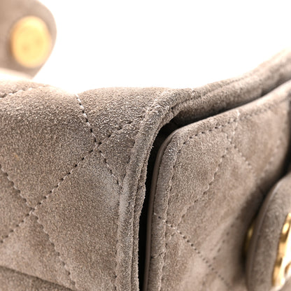 Chanel Suede Quilted Mini Chanel 25 Handbag Dark Grey 12 of 14
