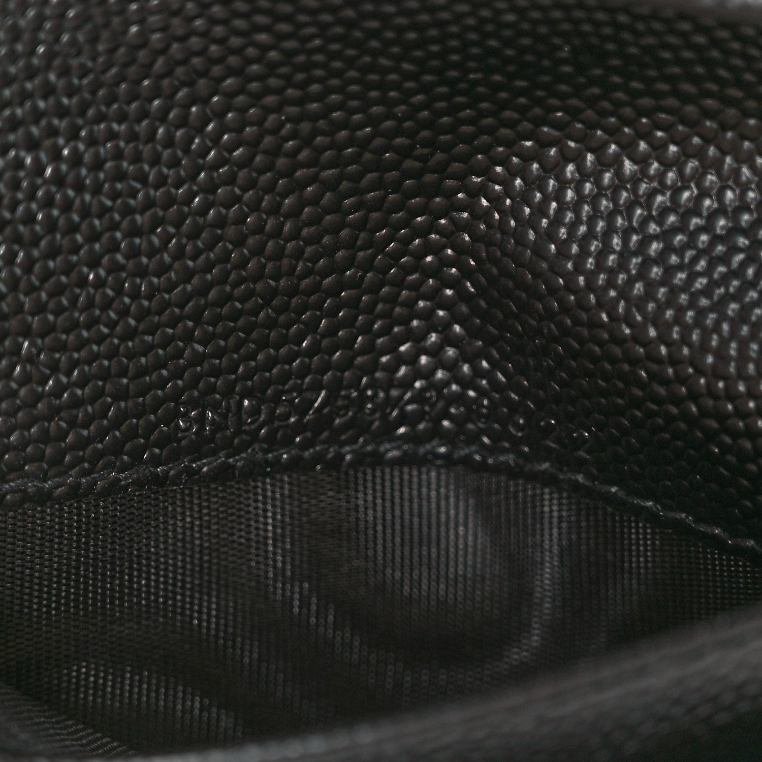 Saint Laurent Grain De Poudre Matelasse Chevron Monogram Zipped Card Case Black 8 of 10