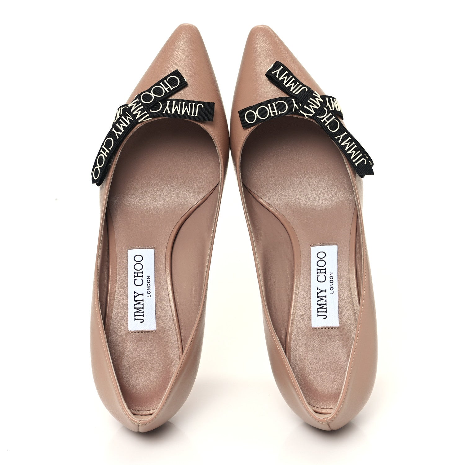 Jimmy Choo Nappa Pointy Toe Romy 60 Bow Pumps 38 Ballet Pink 2 of 9