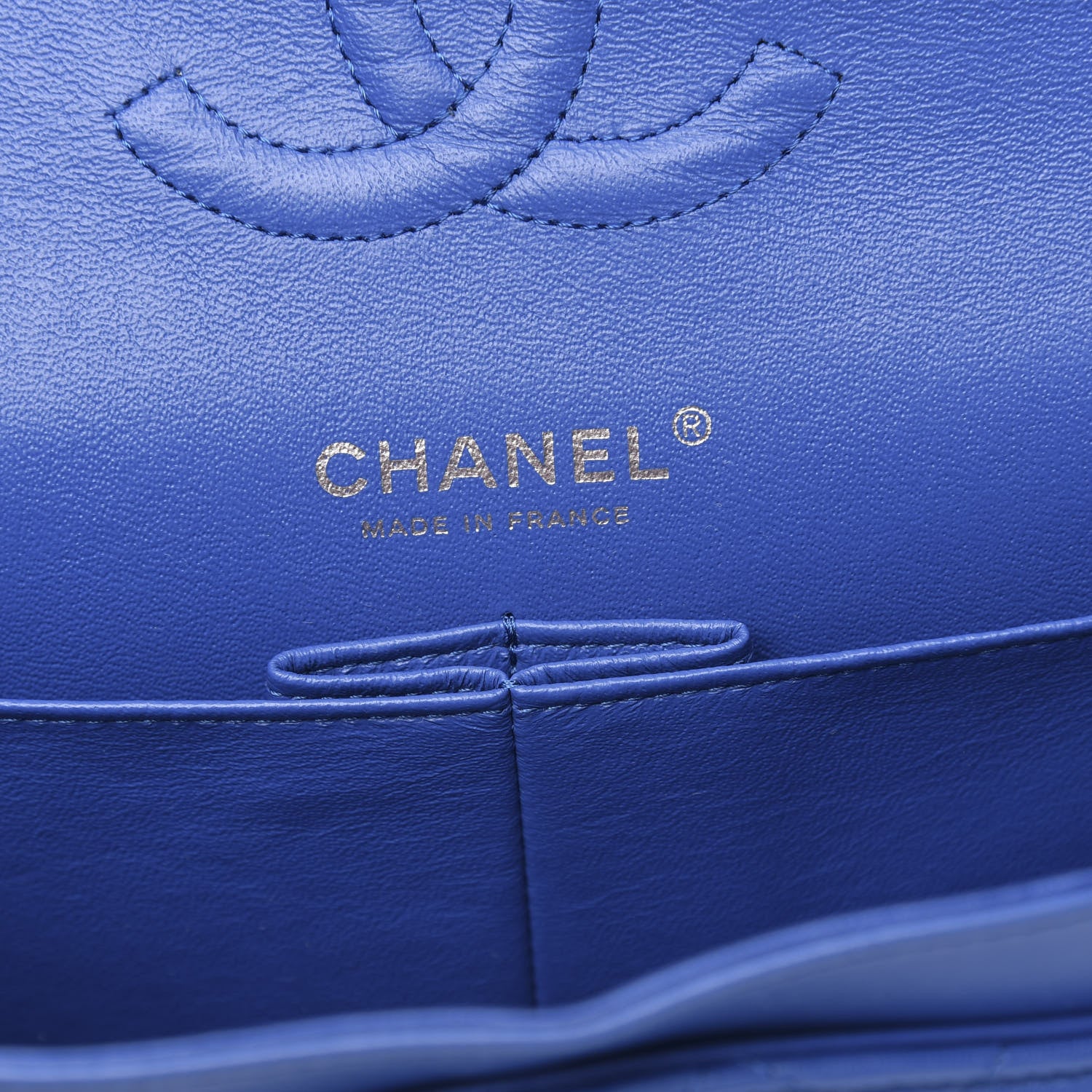 Chanel Lambskin Quilted Medium Double Flap Blue 6 of 14
