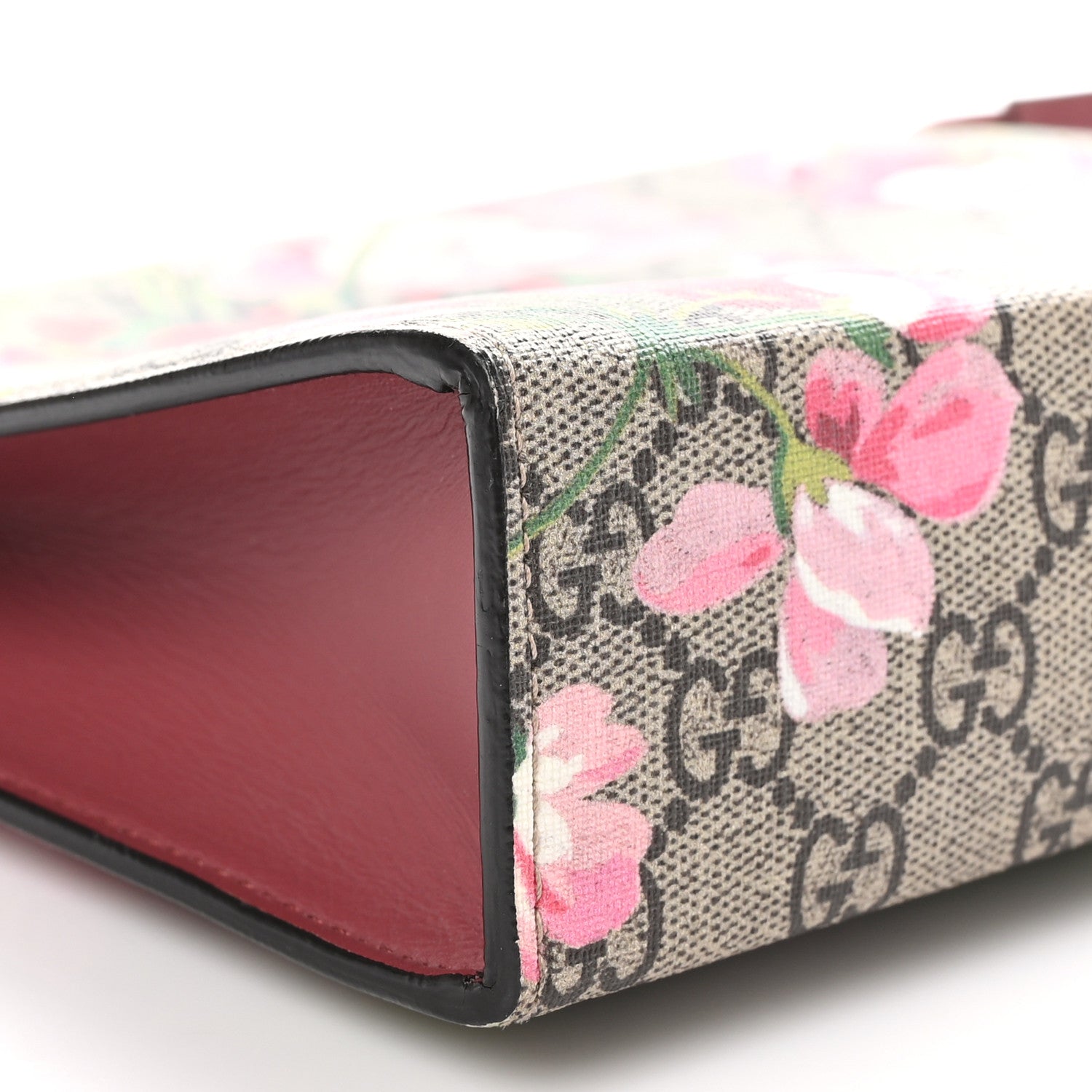 Gucci GG Supreme Monogram Blooms Large Cosmetic Case Beige Multicolor Dry Rose 9 of 10