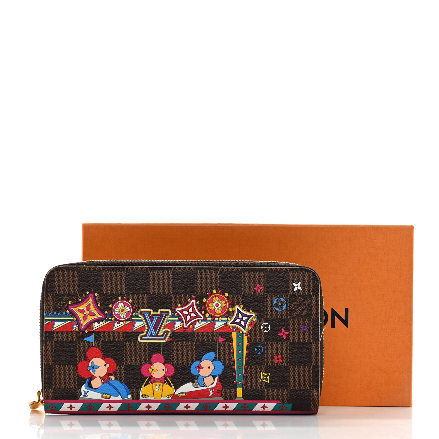 Louis Vuitton Damier Ebene 2020 Christmas Animation Bumper Cars Zippy Wallet Coquelicot 12 of 12