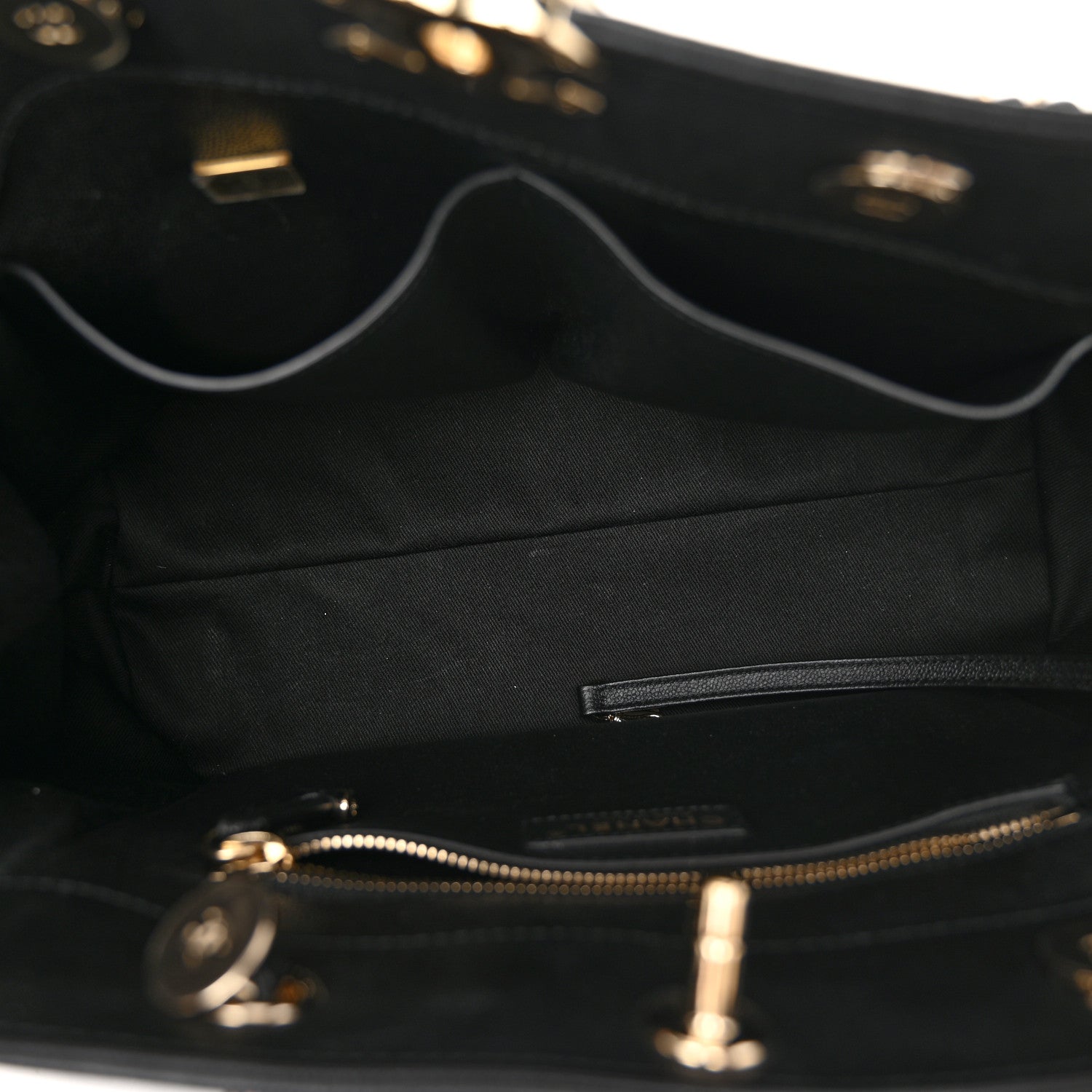 Chanel Caviar Quilted Small Shopping Tote Black 5 of 12