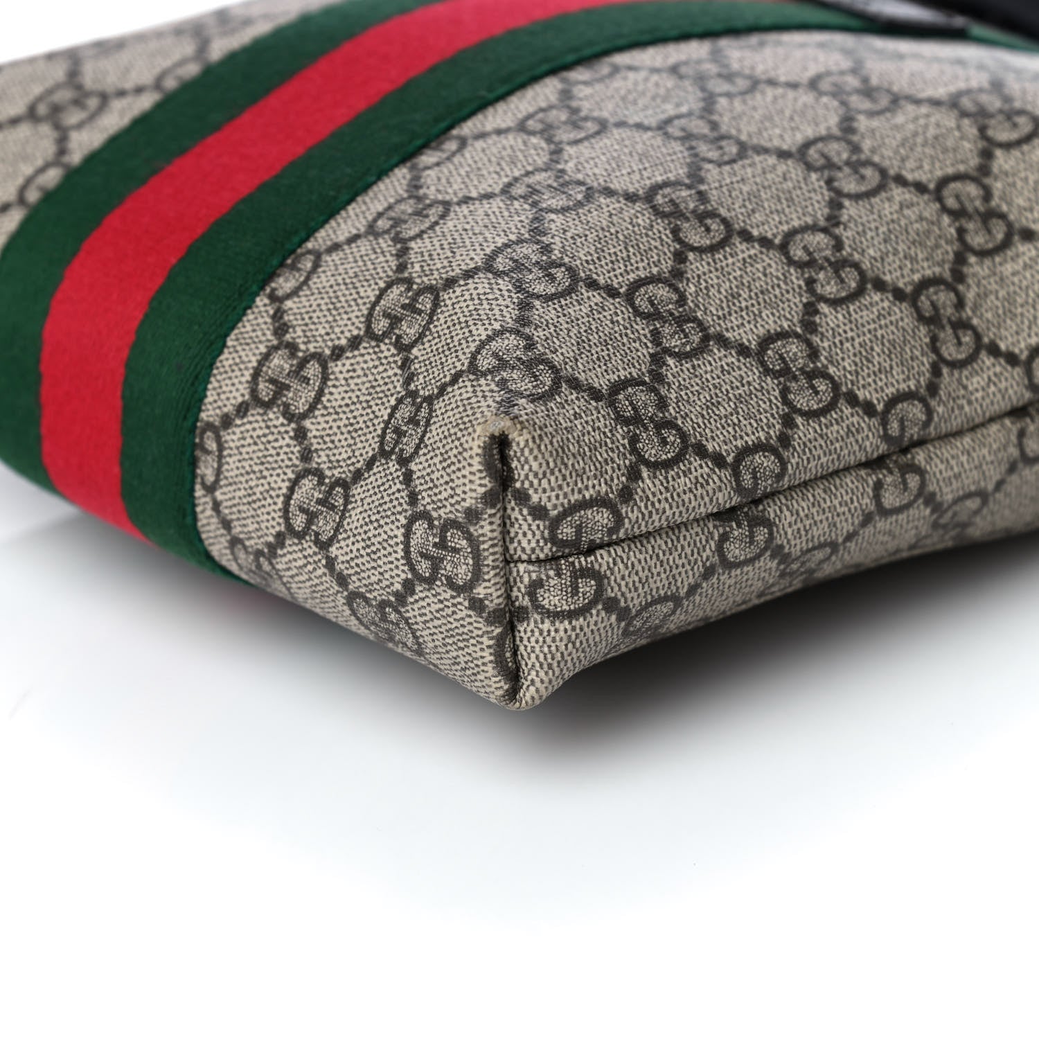 Gucci GG Supreme Monogram Web Messenger Bag Black 10 of 12