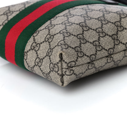 Gucci GG Supreme Monogram Web Messenger Bag Black 10 of 12