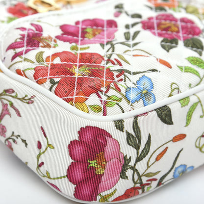 Gucci Canvas Flora Floral Trapuntata Small Zumi Dome Shoulder Bag White 7 of 10