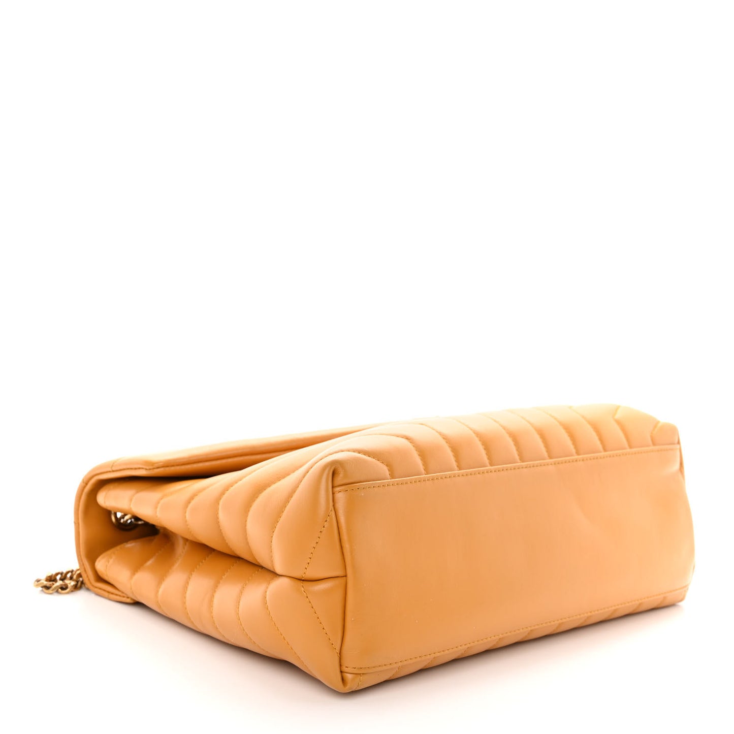 Calfskin Y Quilted Monogram Medium Loulou Chain Satchel Cheddar