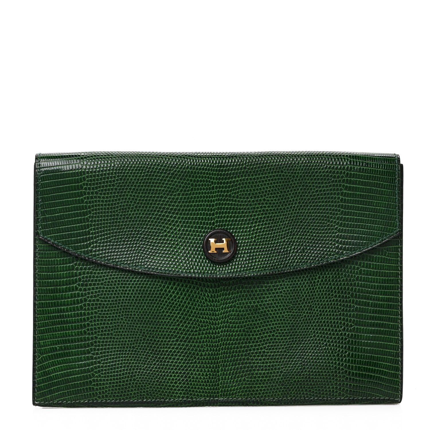 Hermes Lizard Rio Clutch Vert Moyen 1 of 7