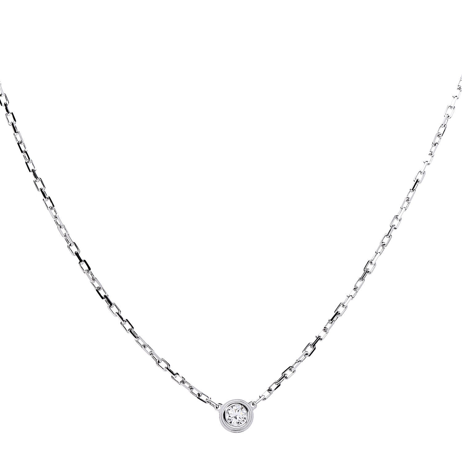 Cartier 18K White Gold Diamond SM D'Amour Pendant Necklace 1 of 6