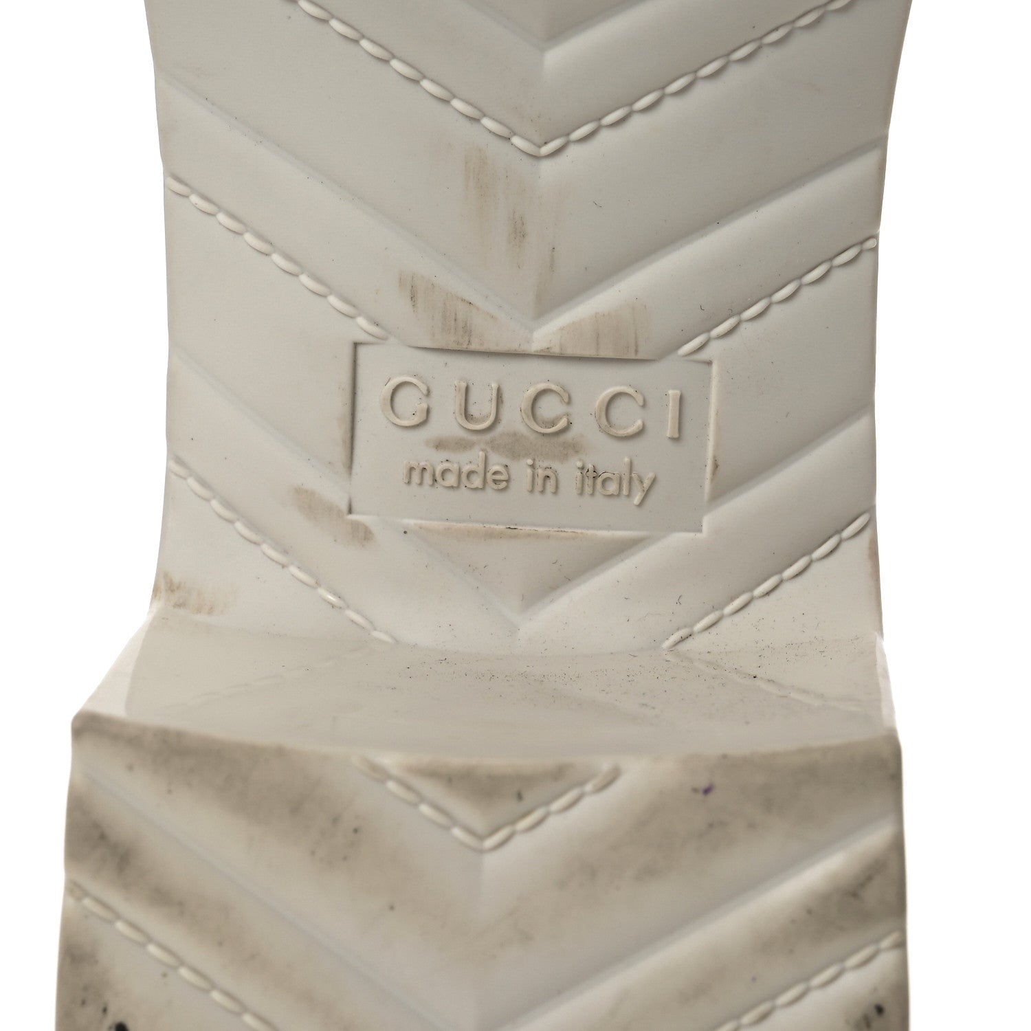 Gucci Rubber Gucci Logo Womens Platform 20/60mm Slide Sandals 38 Mystic White 8 of 14