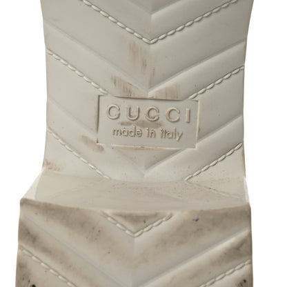 Gucci Rubber Gucci Logo Womens Platform 20/60mm Slide Sandals 38 Mystic White 8 of 14