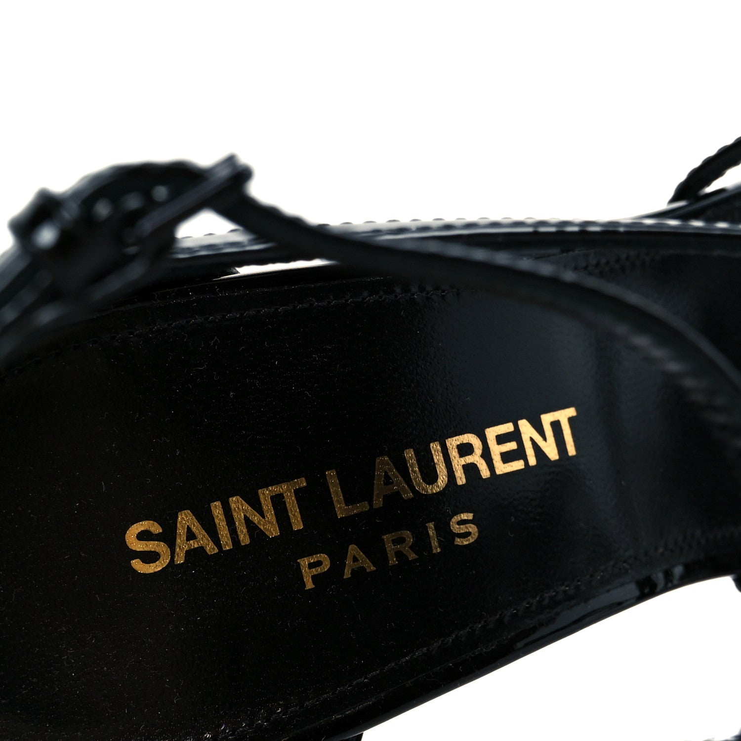 Saint Laurent Vernice Chiffon Cassandra 100 Ankle Strap Sandals 37.5 Black 9 of 11