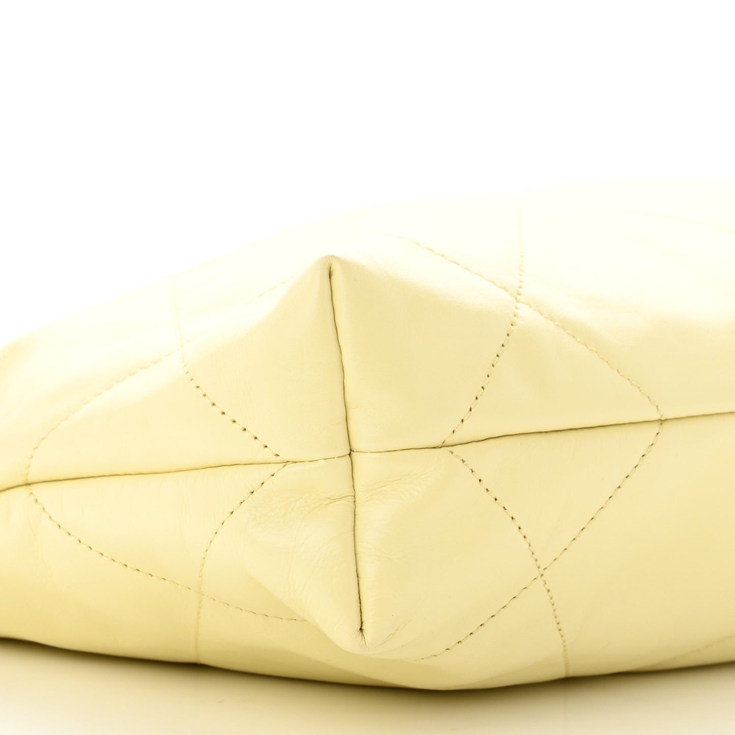 Shiny Calfskin Quilted Small Chanel 22 Light Yellow